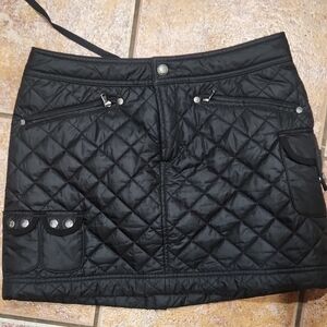 Athleta Black Quilted Mini Skirt size 6